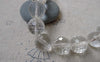 Accessories - White Faceted Glass Beads  Crystal Disc Ball 14mm One Strand (25 Pcs) A7182