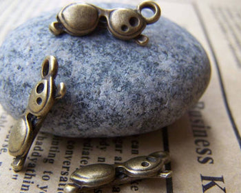 Accessories - Wholesale 50 Pcs Antique Bronze Eyeglasses Sunglasses Charms 6x17mm  A1399