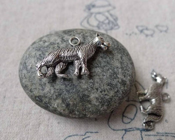 Accessories - Wolf Dog Charms Antique Silver Pendants 13x24mm Set Of 10 Pcs A6816