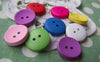 Accessories - Wooden Button Assorted Color Two Hole Round Shape 14.5mm Set Of 20 Pcs A3749