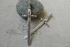 Accessories - 10 Pcs Of Antique Silver Sword Charms Pendants 19x59mm A6492