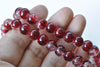 31 inches Strand (80 pcs)  Red Color Crackle Glass Beads 8mm A3914