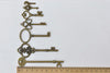 Antique Bronze Skeleton Key Charms Pendants Assorted Set of 69 A8785
