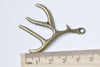 6 pcs Antique Bronze Antler Deer Horn Pendants Charms A9002