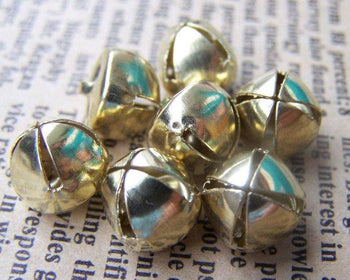 Gold Bells Jingle Bells Charms 10mm Set of 10 A3851