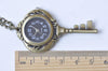 1 PC Antique Bronze Key Pocket Watch Necklace