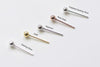 4 pcs (2 Pairs) 925 Sterling Silver Ball Earring Stud Post