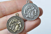 10 pcs Alexander The Great Coin Pendants Charms