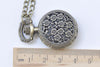 1 PC Antique Bronze Small Flower Pocket Watch Necklace A1865