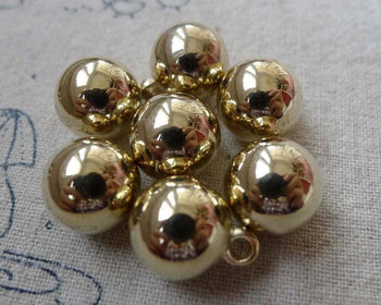 20 pcs Gold Plastic Ball Charms 12mm  A6684
