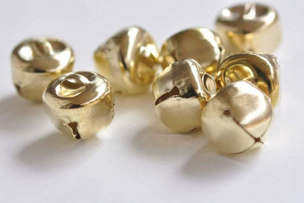 10 pcs Cross Gold Pet Jingle Bells Charms 10mm 20mm 35mm