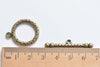 10 sets Antique Bronze Dotted Toggle Clasps Closure A2287