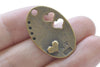 10 pcs Antique Bronze Oval Heart Charms 17x26mm A5447