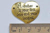 10 pcs Antique Gold First Love Mother Heart Connectors Charms A5401