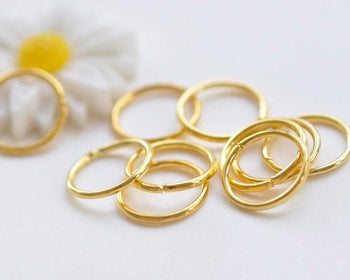 200 pcs Gold Tone Steel Open Jump Rings Size 10mm 18gauge A7062