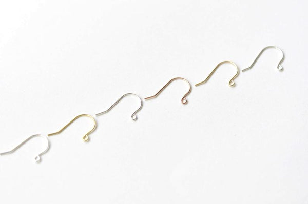 4 pcs (2 Pairs) 925 Sterling Silver Simple Earring Hook Earwires 24G