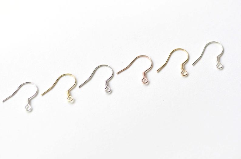 4 pcs (2 Pairs) 925 Sterling Silver Coiled Earring Hook Earwire