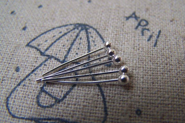 200 pcs Silver Ball End Headpin - 24G - 15mm A4957