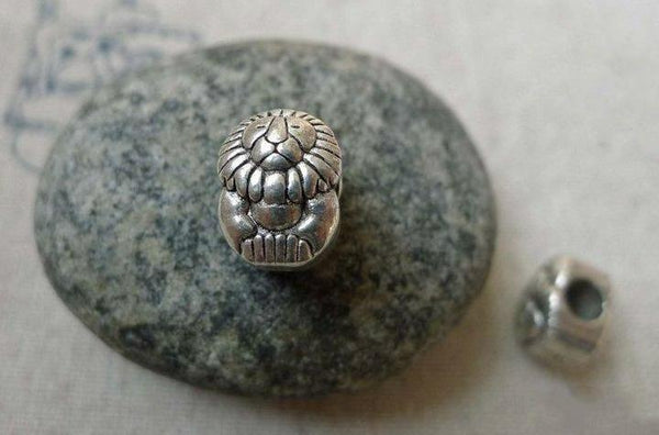 20 pcs Antique Silver Rondelle Lion Beads  8x11mm A5850