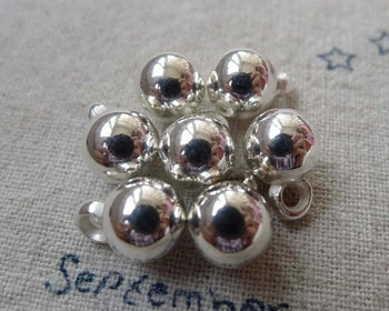 50 pcs Silver Plastic Ball Charms 8mm  A6688