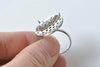 10 pcs Platinum Prong Ring Blank Bases 20mm Perforated Sieve Bezel A4932