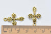 20 pcs Antique Gold Flower Cross Charms 17x26mm A8930