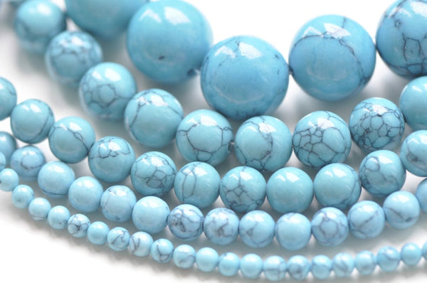 One Strand Magnesite Turquoise Round Gemstone Beads 4mm-16mm