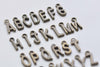 Antique Bronze Small Alphabet Letter Tags Initial Charms A-Z Size 6x16mm