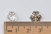 100 pcs Antique Bronze/Silver Three Leaf Petal Filigree Bead Caps 9mm