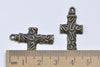 10 pcs Antique Bronze Cross Charms 14x27mm A8903