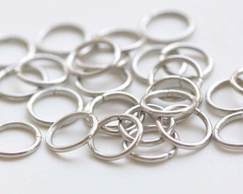 200 pcs Platinum Silvery Gray Steel Jump Rings 10mm 18gauge A7470