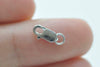 4 pcs 925 Sterling Silver Rectangle Parrot Lobster Clasps 8mm With Jump Ring