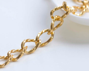 6.6 ft (2m) Gold Aluminium Twisted Curb Chain A6369