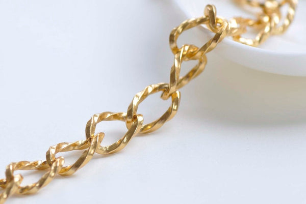 6.6 ft (2m) Gold Aluminium Twisted Curb Chain A6369
