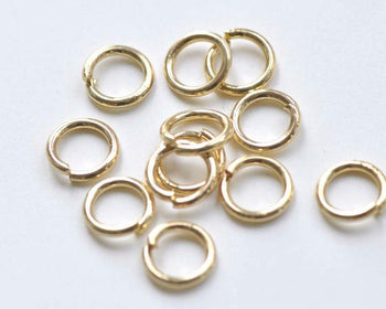 40 pcs Anti Tarnish 24K Gold Plated Brass Jump Rings 8mm 18gauge A6586