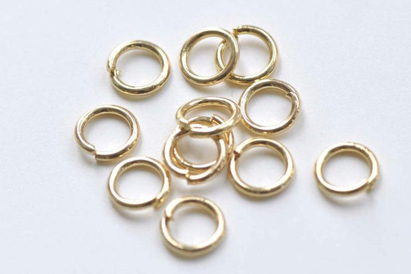 40 pcs Anti Tarnish 24K Gold Plated Brass Jump Rings 8mm 18gauge A6586