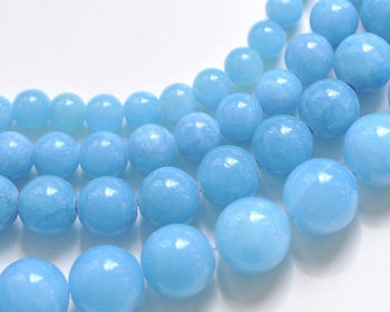 One Strand Blue Jade Round Gemstone Beads 6mm/8mm/10mm/12mm