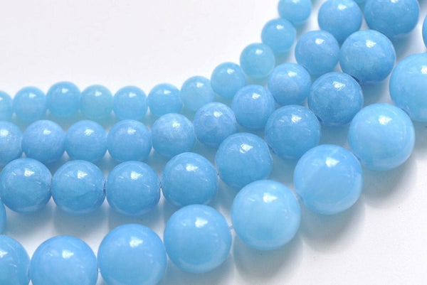 One Strand Blue Jade Round Gemstone Beads 6mm/8mm/10mm/12mm