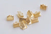 10 pcs 24K Champagne Gold Ribbon Ends Clamps Fasteners Clasps