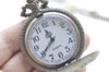 Antique Bronze Large Filigree Pocket Watch Necklace Set of 1 A8538