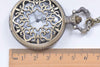 Antique Bronze Large Filigree Pocket Watch Necklace Set of 1 A8538