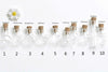 Clear Glass Flat Square Bottles Long Empty Star Shaped Vials Container Jars With Corks Set of 6