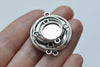 Antique Silver Round Cameo Base Setting Connector