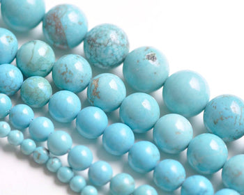 One Strand Magnesite Blue Turquoise Round Gemstone Beads 4-18mm