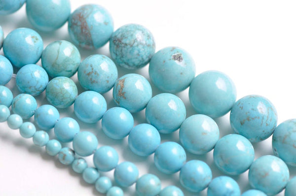 One Strand Magnesite Blue Turquoise Round Gemstone Beads 4-18mm