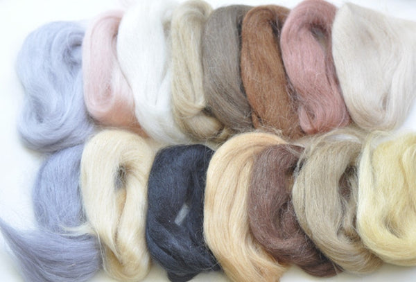 Angora Goat Mohair Needle Felting Wool Bundle 5G(0.17 OZ) A Pack