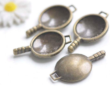 10 pcs Antique Bronze I Love You Frying Pan Charms