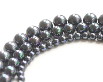 One Strand Colorful Black Mother of Pearl Round Beads