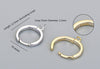 2 pcs 925 Sterling Silver Round Earring Hoop Components Findings Gold/Platinum Size 10x12.5mm