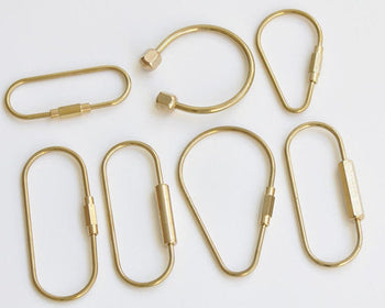 Brass Key Rings Screw Locking Carabiner Unique Keyring Maker Pick Style